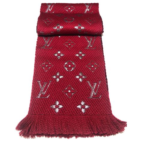 Sciarpa logomania shine Louis Vuitton Red in Wool 